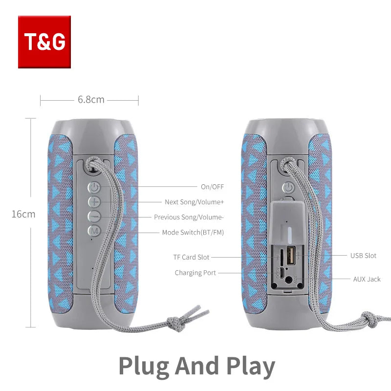Bluetooth Speaker T&G TG117 Portable TWS